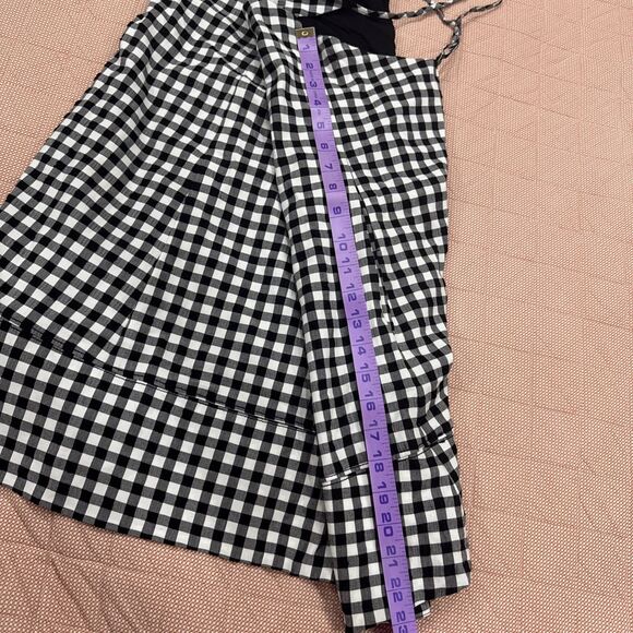 NWT Anthropologie Apron-Style Mini Dress Black & White Check W/Pockets Sz Large - Picture 8 of 10